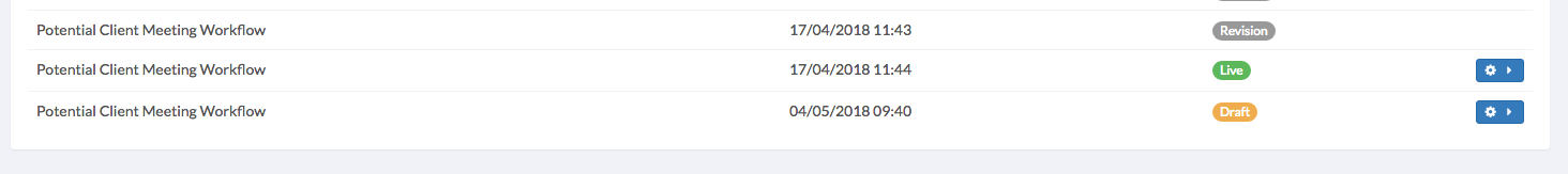 How do I view revisions of a Task Workflow?